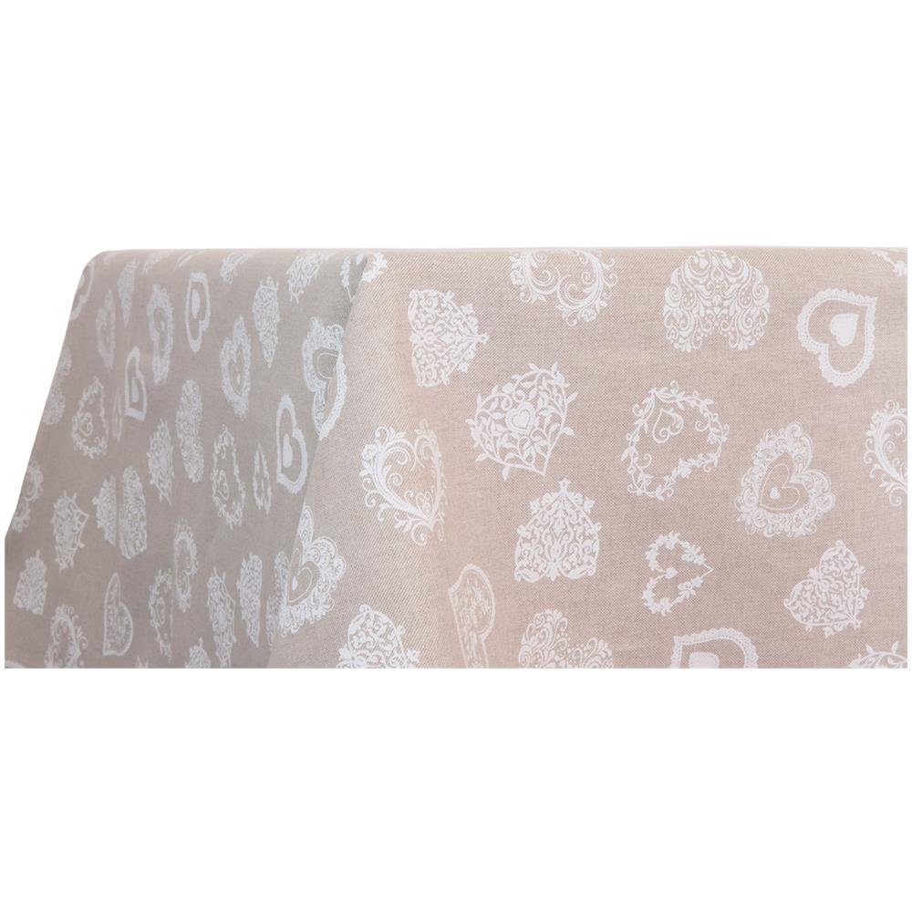 Tovaglia Miros Resinata Antimacchia Copritavolo Cucina Disegno Cuore 140x140 Bianco - Foto 5