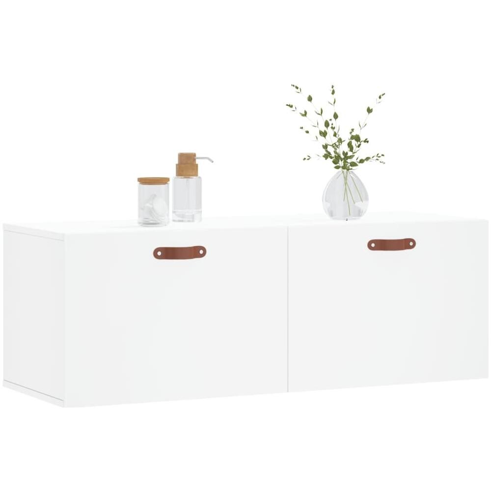 Mobile A Parete Bianco 100x36,5x35 Cm In Legno Multistrato - Foto 3