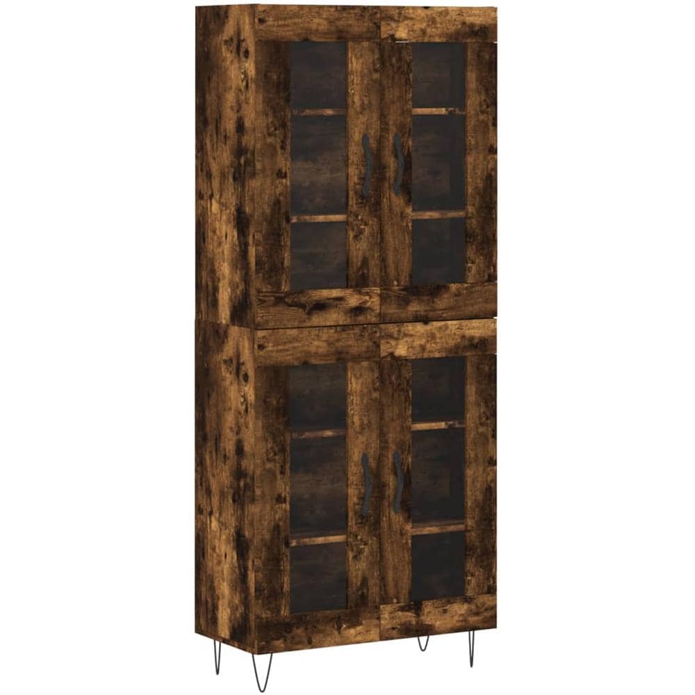 Credenza Rovere Fumo 69,5x34x180 Cm In Legno Multistrato - Foto 2