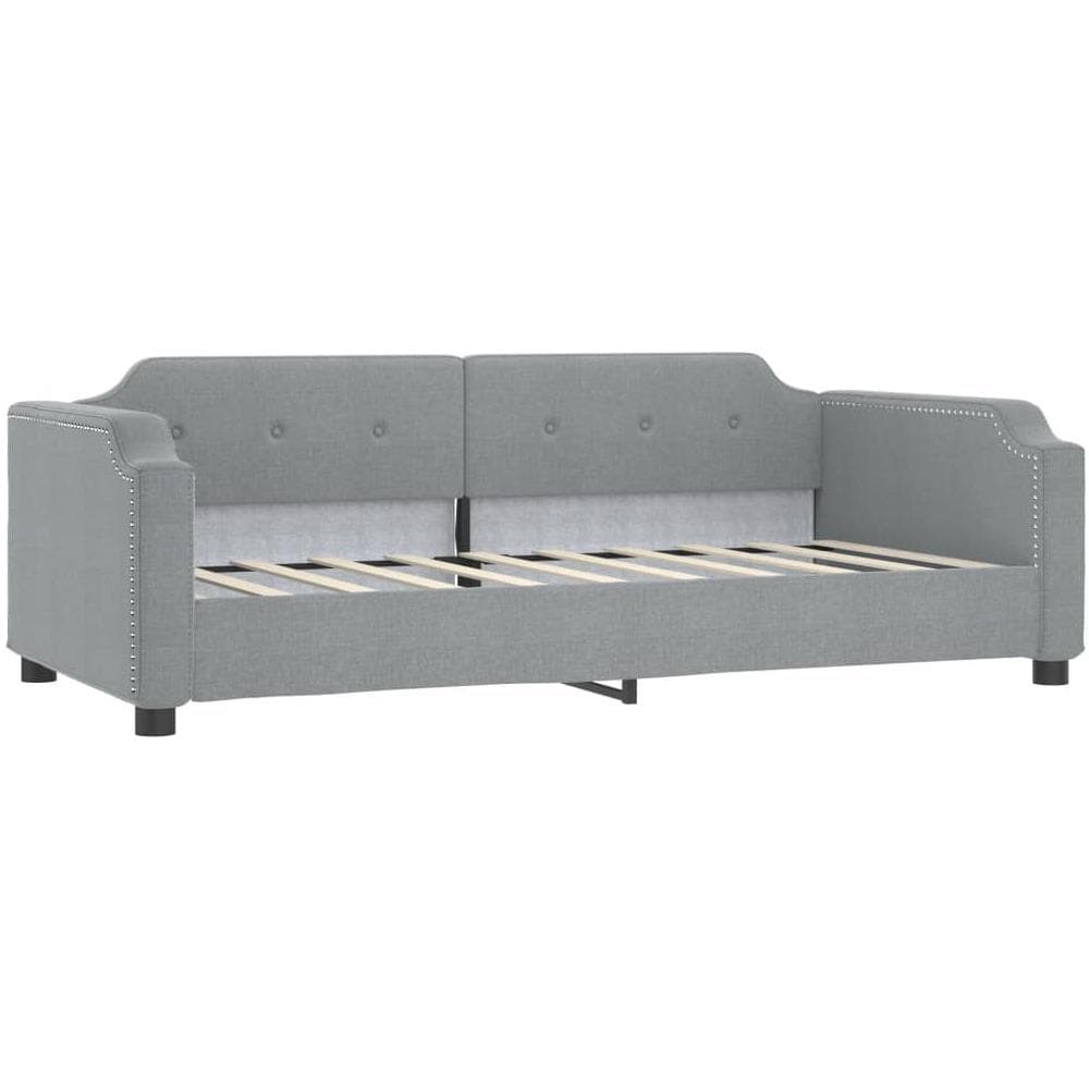 Letto Da Giorno Grigio Chiaro 90x200 Cm In Tessuto - Foto 1