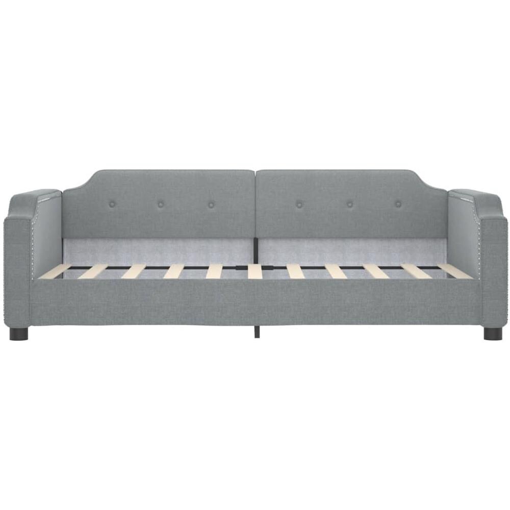 Letto Da Giorno Grigio Chiaro 90x200 Cm In Tessuto - Foto 2