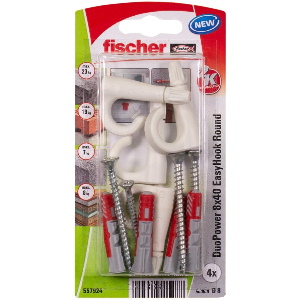 557924 ancoraggio a vite e tassello 4 pz Kit di viti e tasselli a muro 40 mm - Foto 1