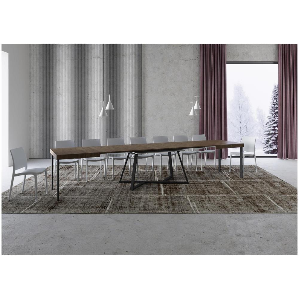 Tavolo allungabile 90x140/400 cm Booster noce gambe antracite - Foto 4