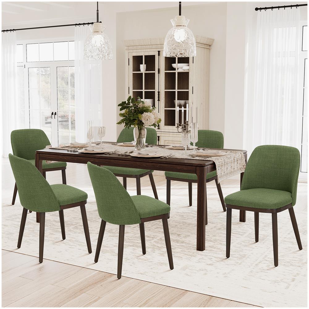 Set Da 2 Sedie Da Pranzo Sedie Design Con Rivestimento In Tessuto E Gambe In Legno Massello, Ideali Per Soggiorno, Cucina O Sala Da Pranzo Verde - Foto 8