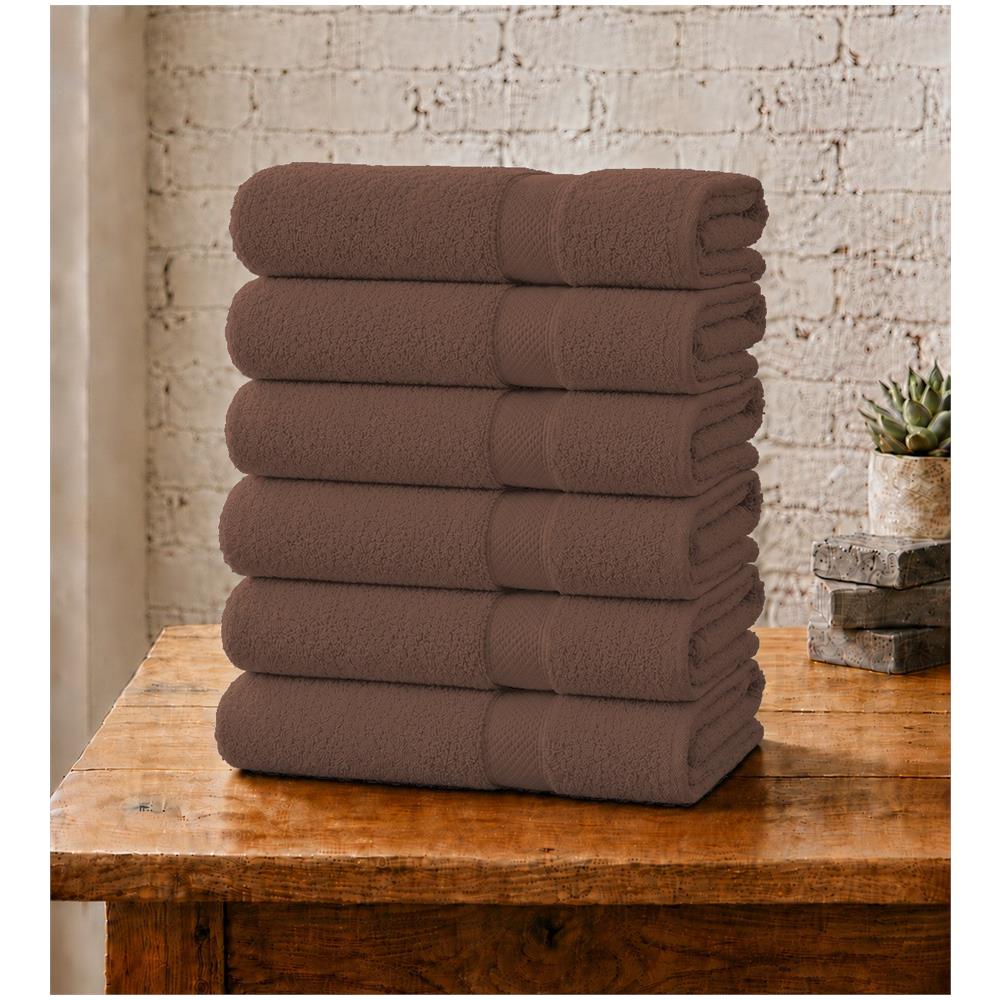 Set 6 Asciugamani Viso 55x100 cm - Eleganza e Comfort per il Tuo Bagno - Pinecone /Pigna Marrone - Foto 1