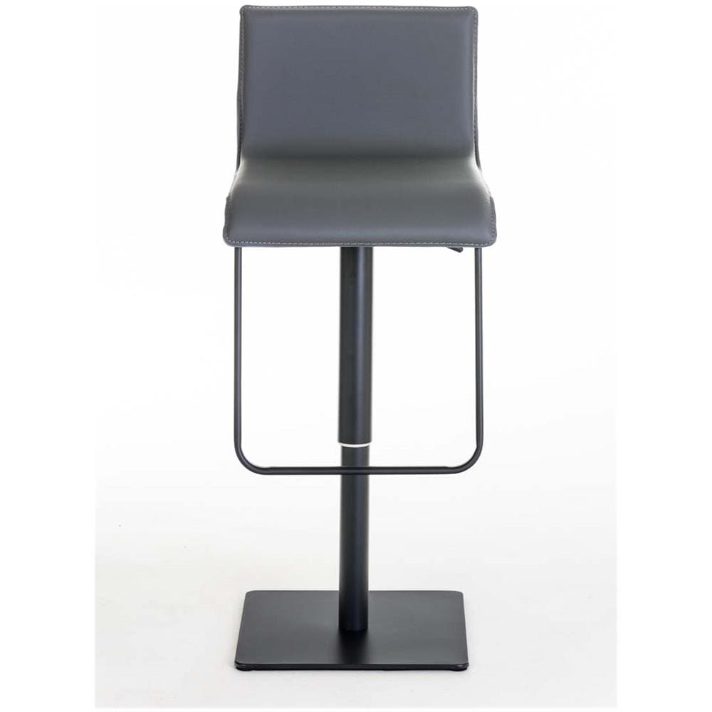 Sgabello Bar Limon in Similpelle E Metallo I Sgabello Bancone Imbottito Regolabile 55-78 CM Grigio Metallo Nero Opaco - Foto 2