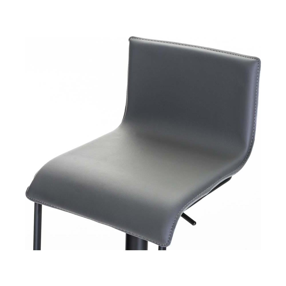 Sgabello Bar Limon in Similpelle E Metallo I Sgabello Bancone Imbottito Regolabile 55-78 CM Grigio Metallo Nero Opaco - Foto 5