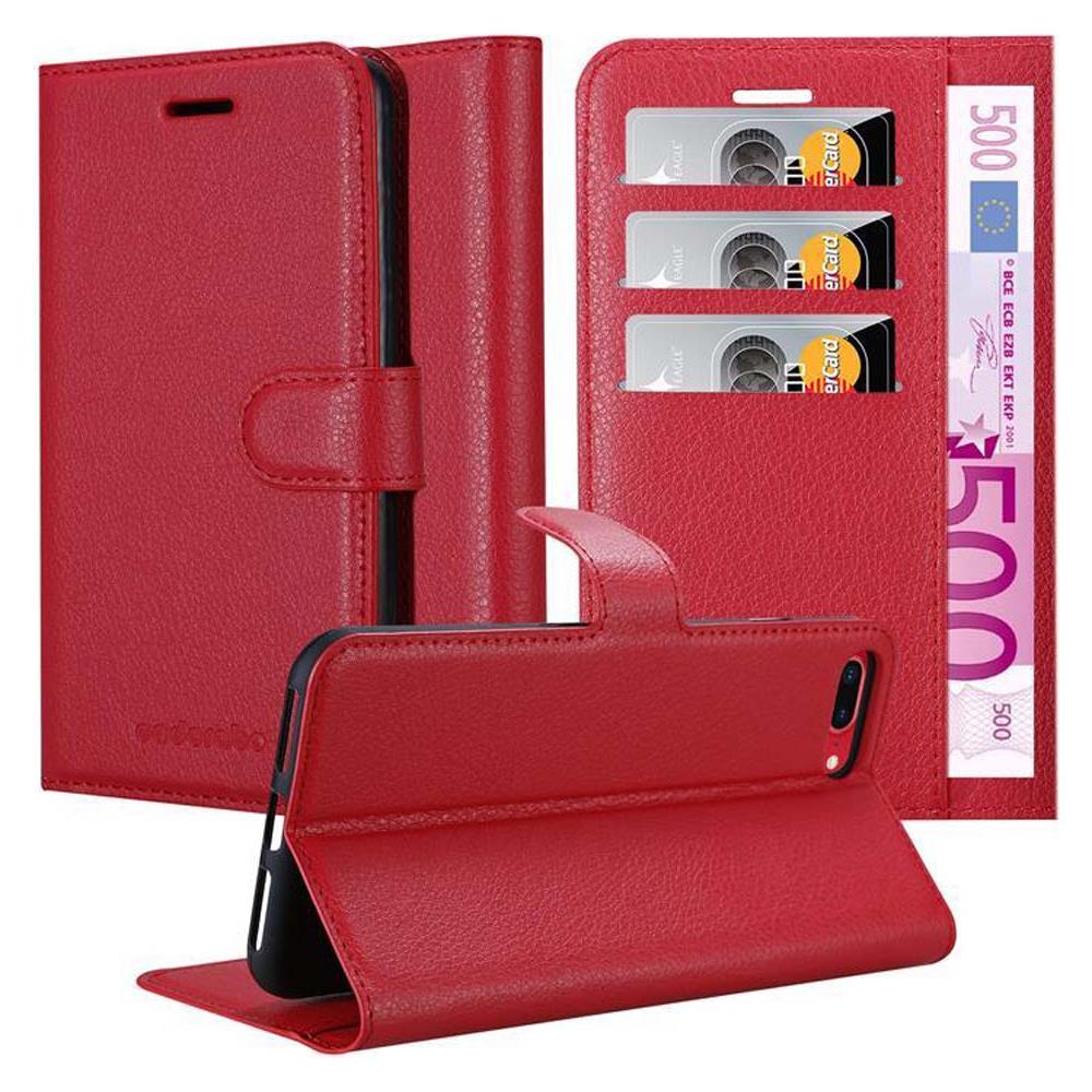 Cadorabo Custodia Compatibile Con Apple Iphone 8 Plus / 7 Plus / 7s Plus In Rosso Carminio - Coperchio Protettiva Con Chiusura Magnetica, Funzione Stand E Tasca Per Le Carte - Foto 1