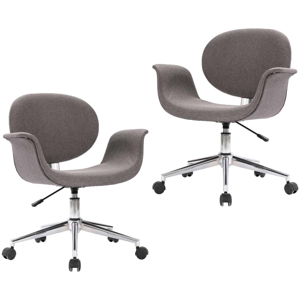 Sedie Da Pranzo Girevoli 2 Pz Grigie In Tessuto - Foto 2