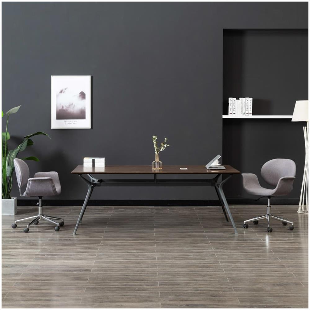 Sedie Da Pranzo Girevoli 2 Pz Grigie In Tessuto - Foto 1