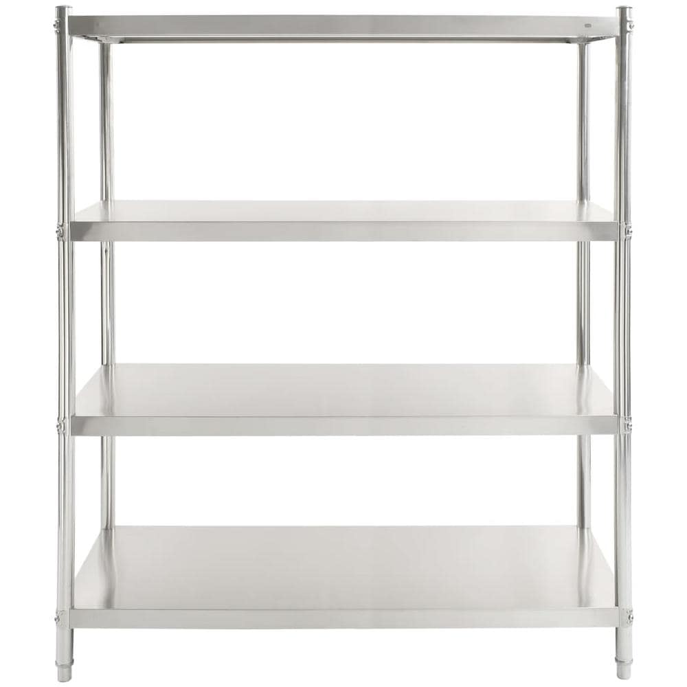 Scaffale Da Cucina A 4 Livelli 150x48x155 Cm In Acciaio Inox - Foto 2
