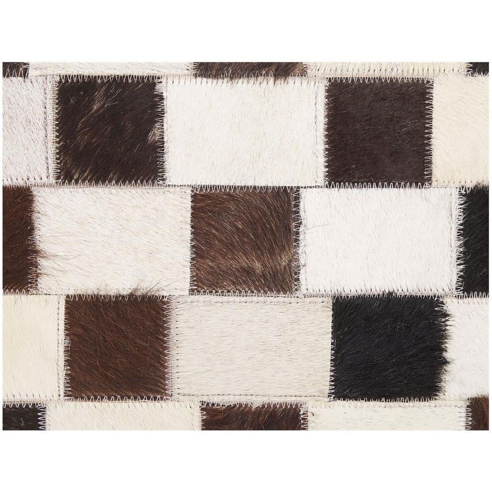 Tappeto In Pelle Beige E Marrone 140 X 200 Cm Kayabey - Foto 8