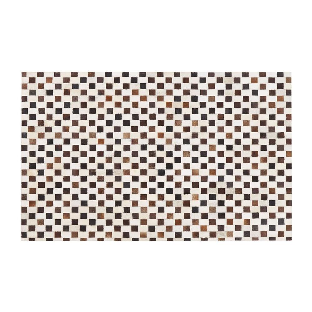 Tappeto In Pelle Beige E Marrone 140 X 200 Cm Kayabey - Foto 2