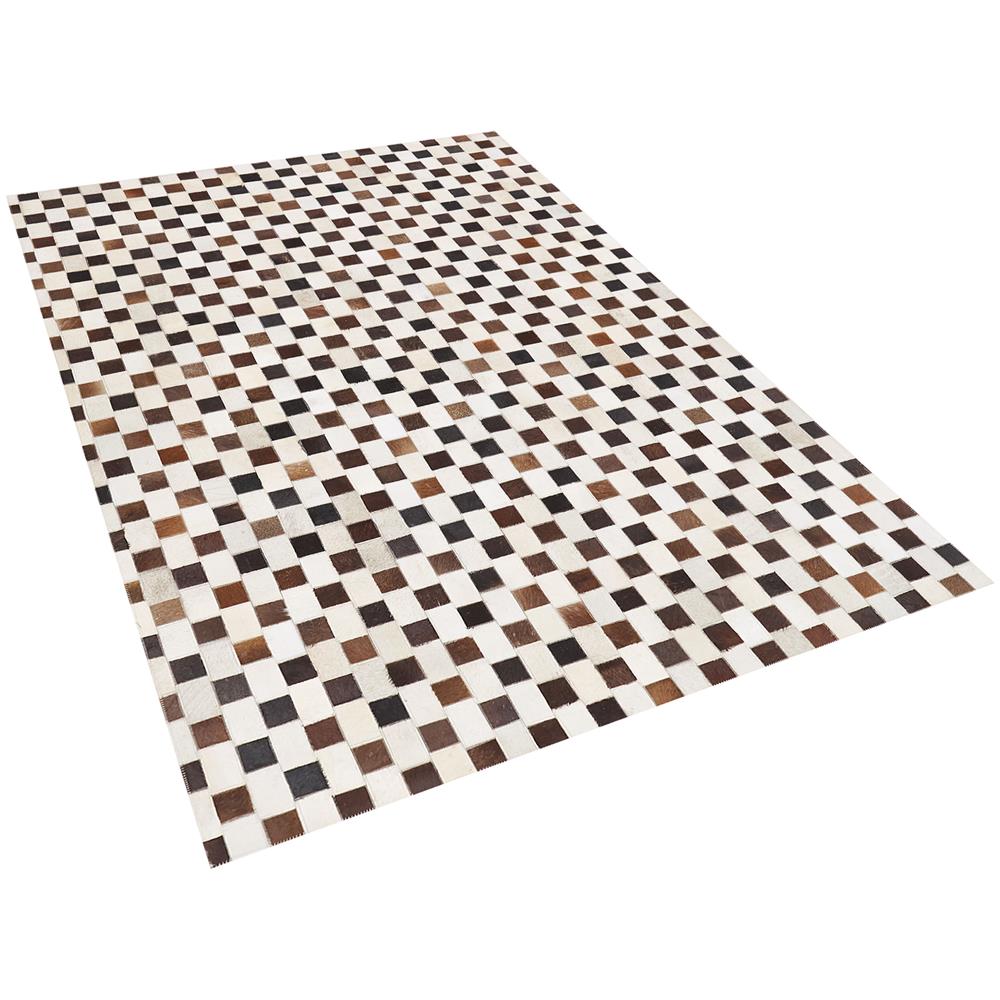 Tappeto In Pelle Beige E Marrone 140 X 200 Cm Kayabey - Foto 1