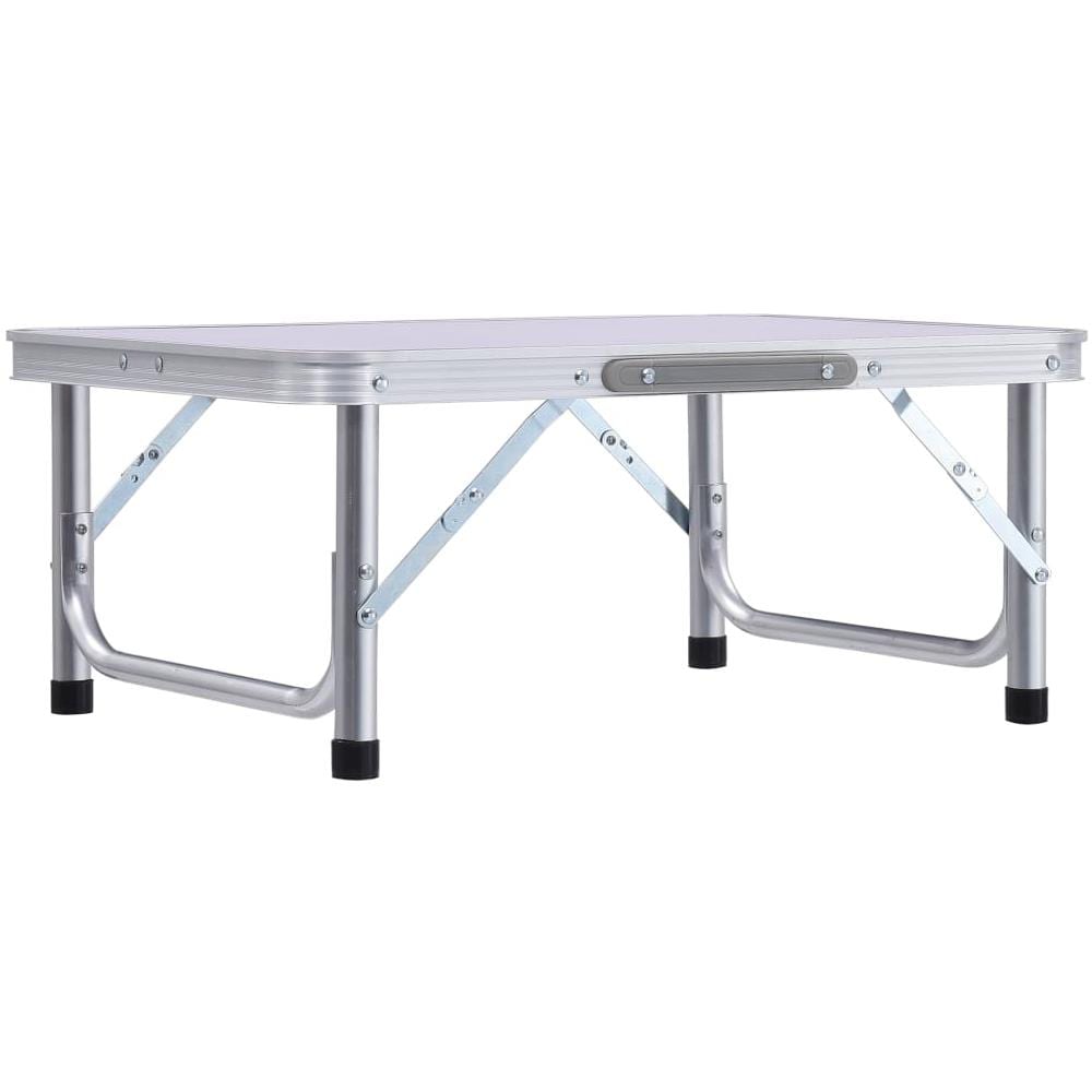 Tavolo Pieghevole da Campeggio Bianco in Alluminio 60x45cm - Foto 2