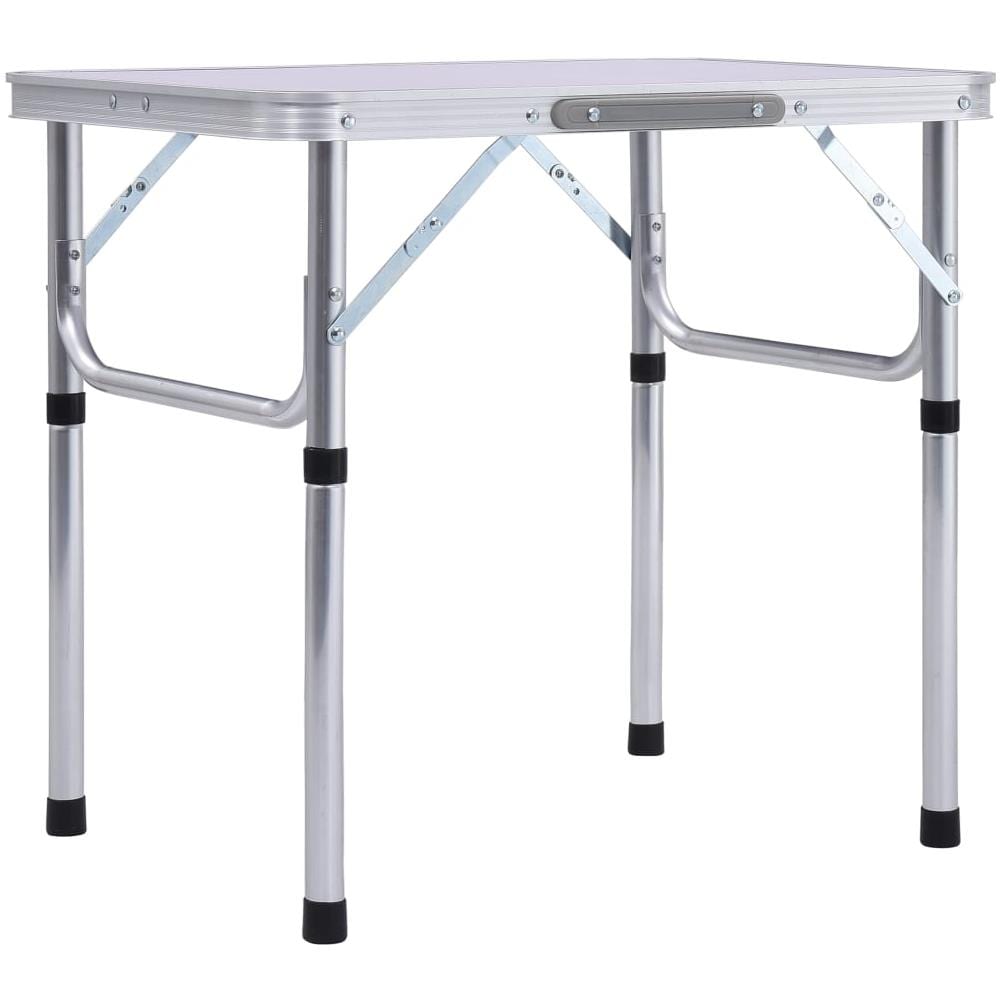 Tavolo Pieghevole da Campeggio Bianco in Alluminio 60x45cm - Foto 1