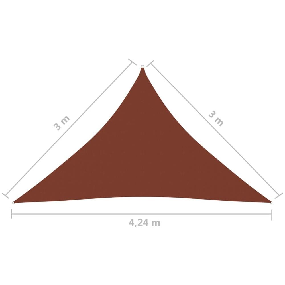 Parasole a Vela Oxford Triangolare 3x3x4,24 m Terracotta - Foto 6