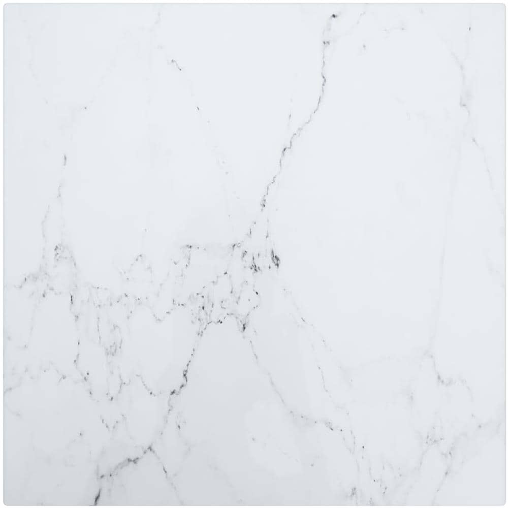 Piano Tavolo Bianco 30x30 Cm 6mm Vetro Temperato Aspetto Marmo - Foto 3