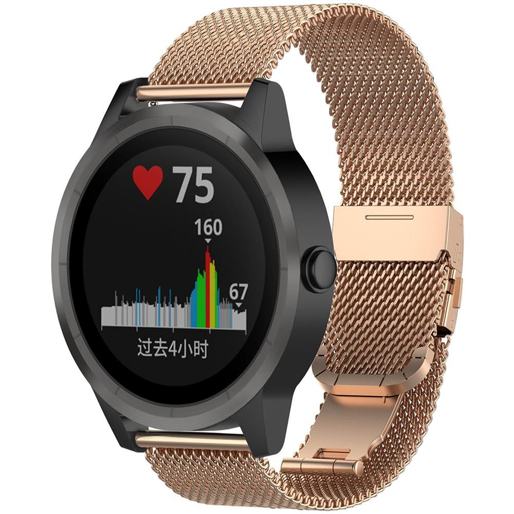 Cinturino Per Orologio Garmin Vivoactive/vivomove/forerunner 20 Mm Acciaio Inossidabile Oro Rosa - Foto 2