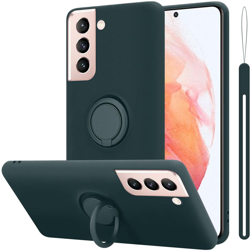 Cadorabo Custodia Compatibile Con Samsung Galaxy S22 In Liquid Verde - Coperchio Protettivo In Silicone Tpu Flessibile Con Anello - Foto 1