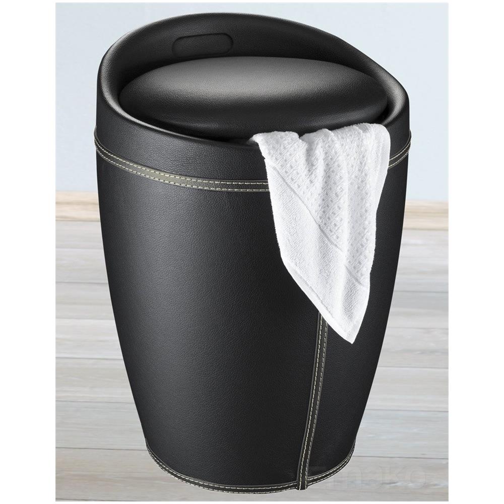 Candy White Poufa Con Vano Portaoggetti - Cesto Portabiancheria, 2 In 1, Wenko - Foto 2