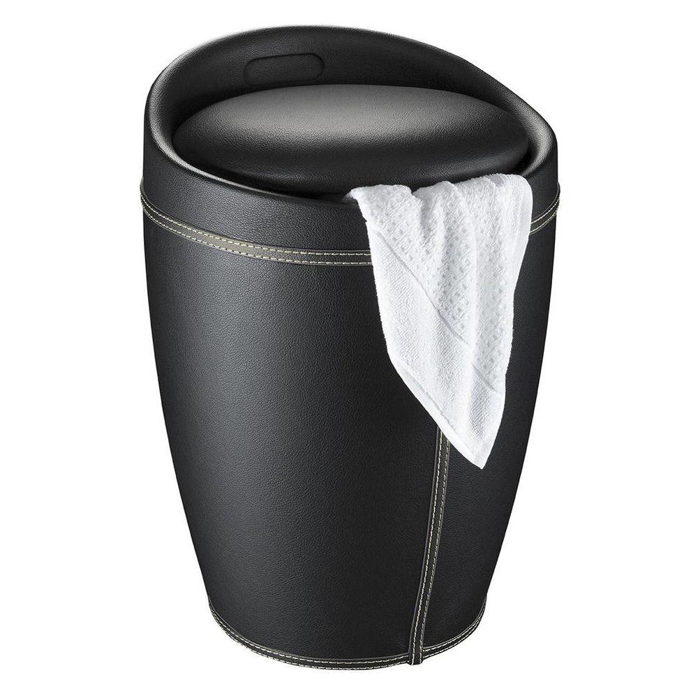 Candy White Poufa Con Vano Portaoggetti - Cesto Portabiancheria, 2 In 1, Wenko - Foto 7