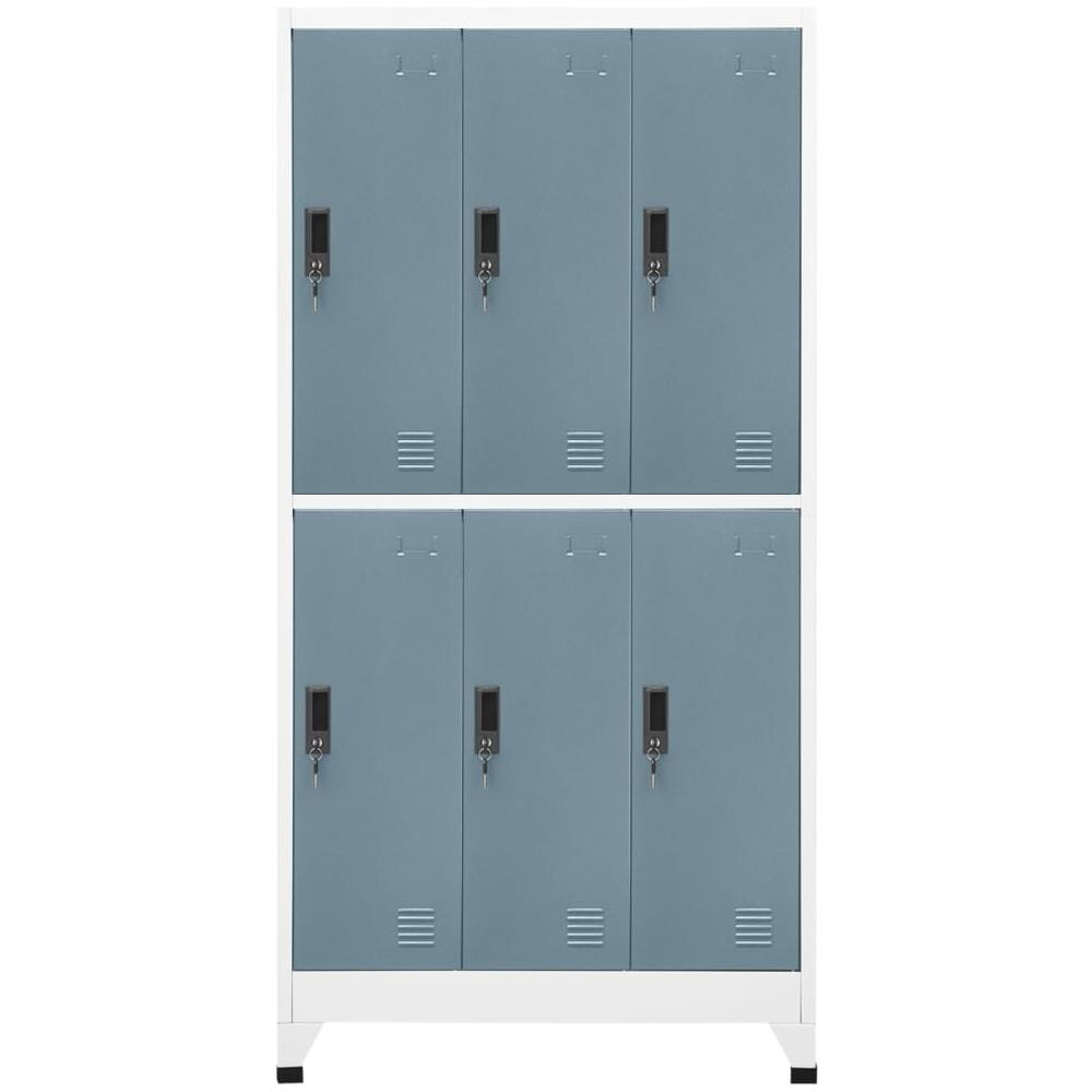 Armadietto Grigio Chiaro e Scuro 90x45x180 cm in Acciaio - Foto 2