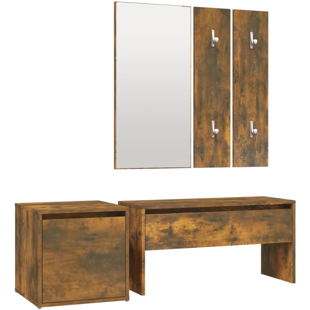 Set Di Mobili Da Corridoio Rovere Fumo In Legno Multistrato - Foto 2