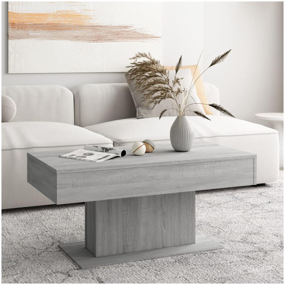 Tavolino Da Salotto Grigio Sonoma 96x50x45 Cm Legno Multistrato - Foto 2
