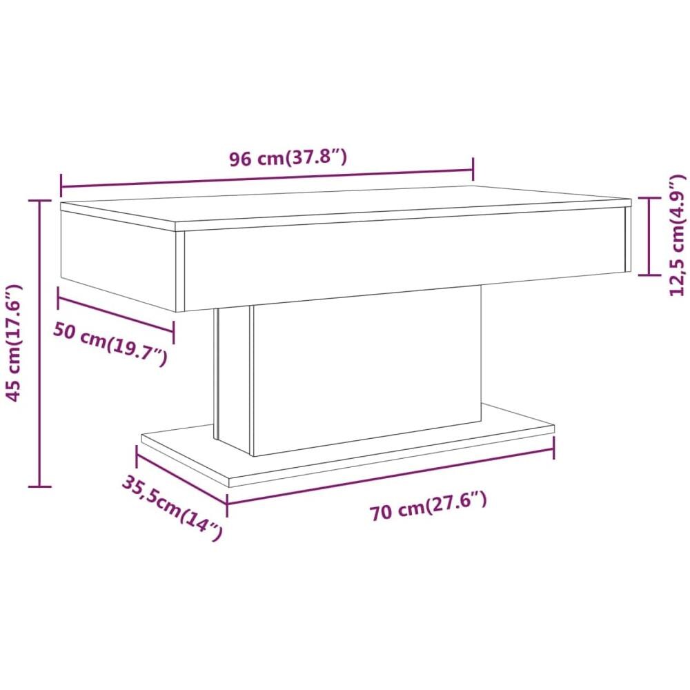 Tavolino Da Salotto Grigio Sonoma 96x50x45 Cm Legno Multistrato - Foto 6