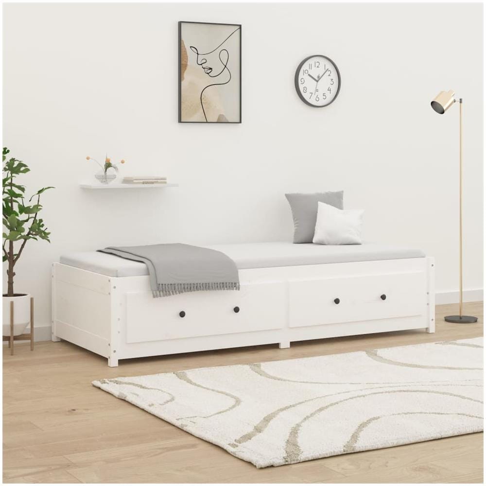 Dormeuse Bianca 90x200 Cm In Legno Massello Di Pino - Foto 1
