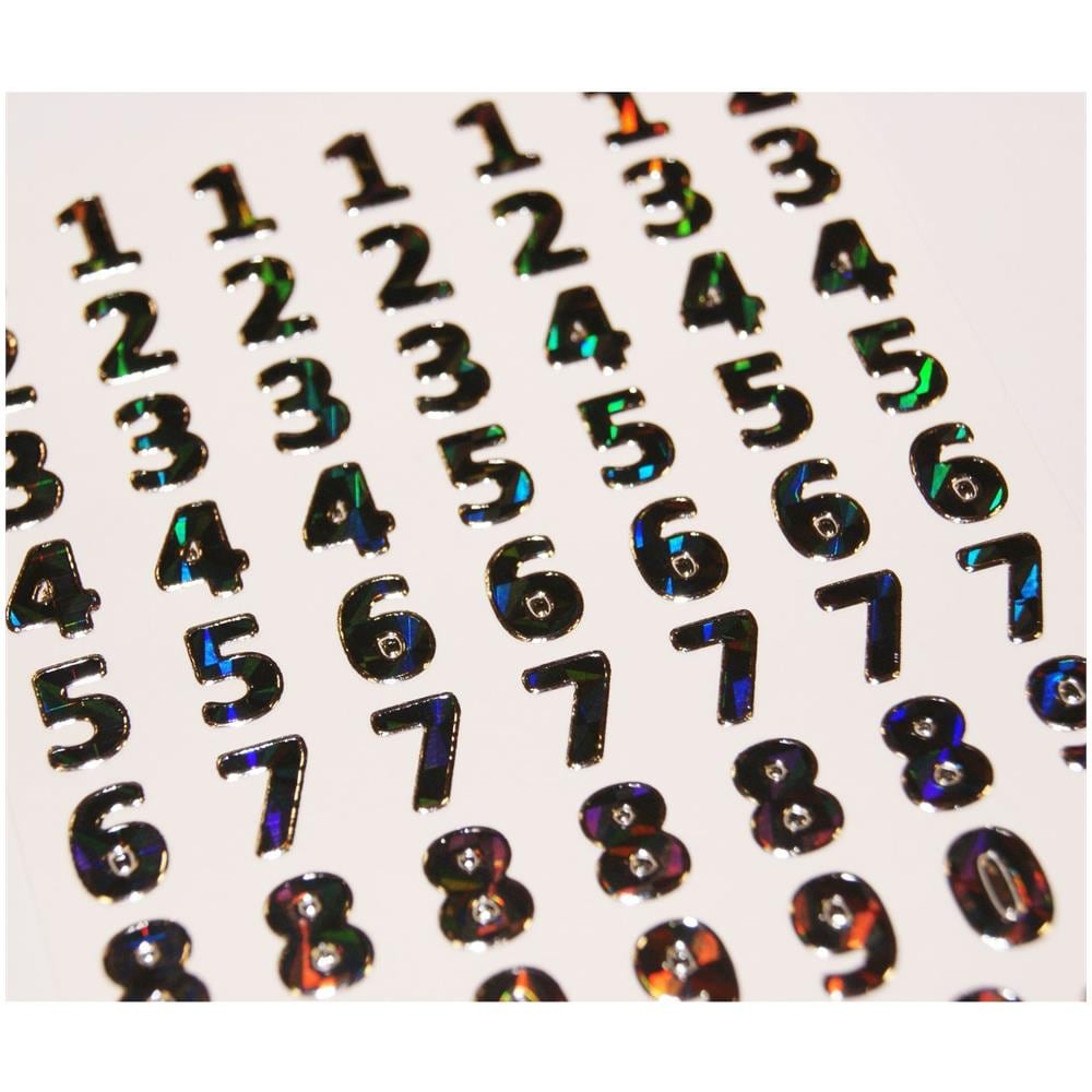 Adesivi - Numeri - Argento - 7,5 X 10 Cm - Foto 1