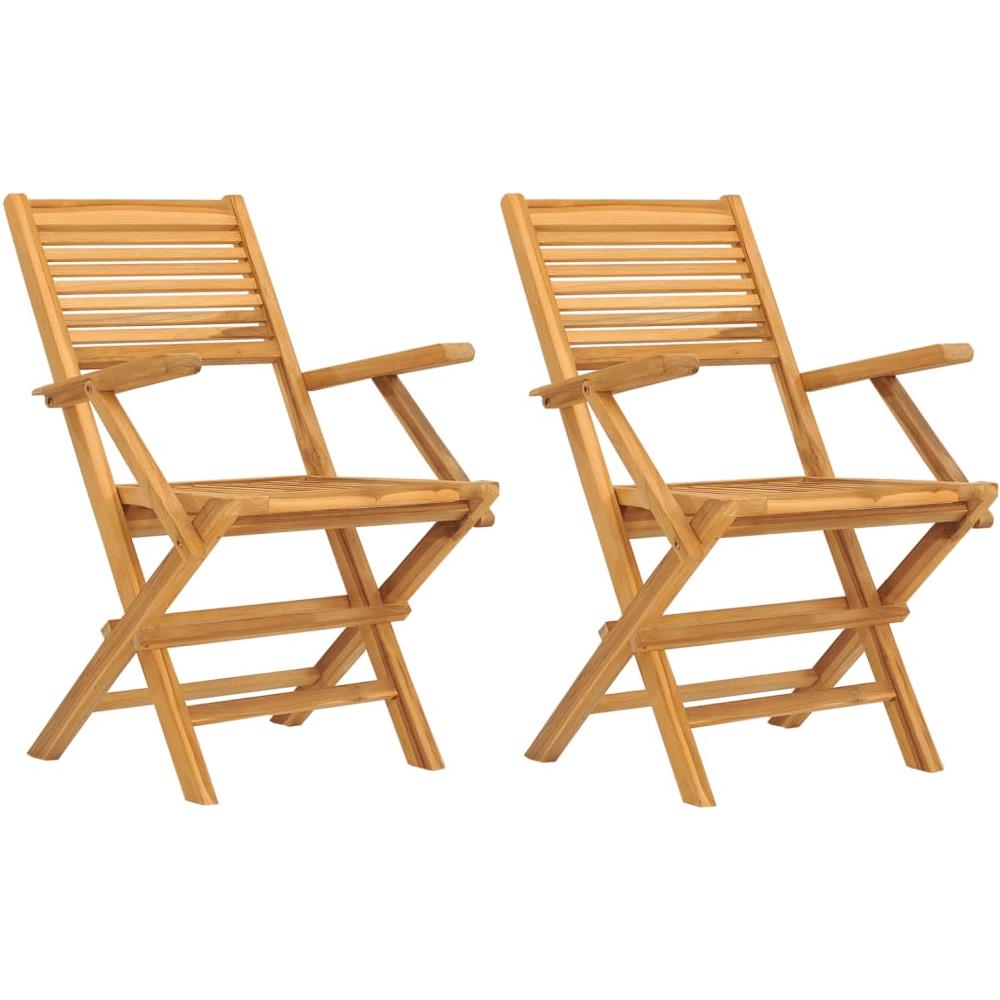 Sedie Da Giardino Pieghevoli 2pz 55x62x90cm Legno Massello Teak - Foto 1