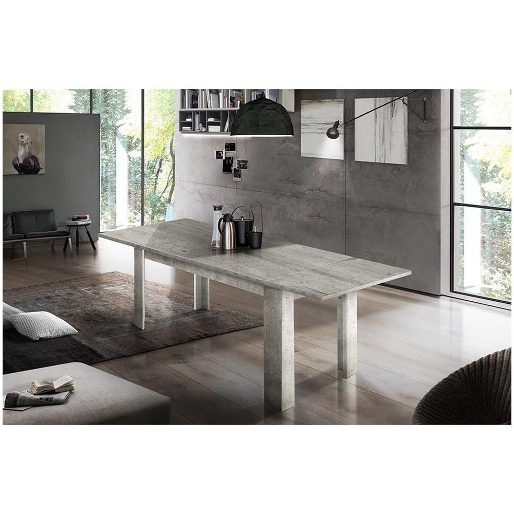 Tavolo Allungabile Natan, Consolle Allungabile Fino A 12 Posti, Consolle Estensibile 100% Made In Italy, Cm 160/210x90h75, Cemento - Foto 1