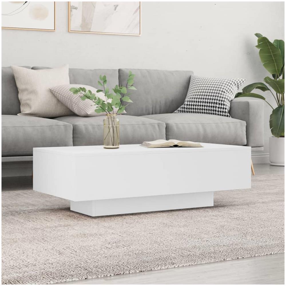 Tavolino Da Salotto Bianco 100x49,5x31 Cm In Legno Multistrato - Foto 1