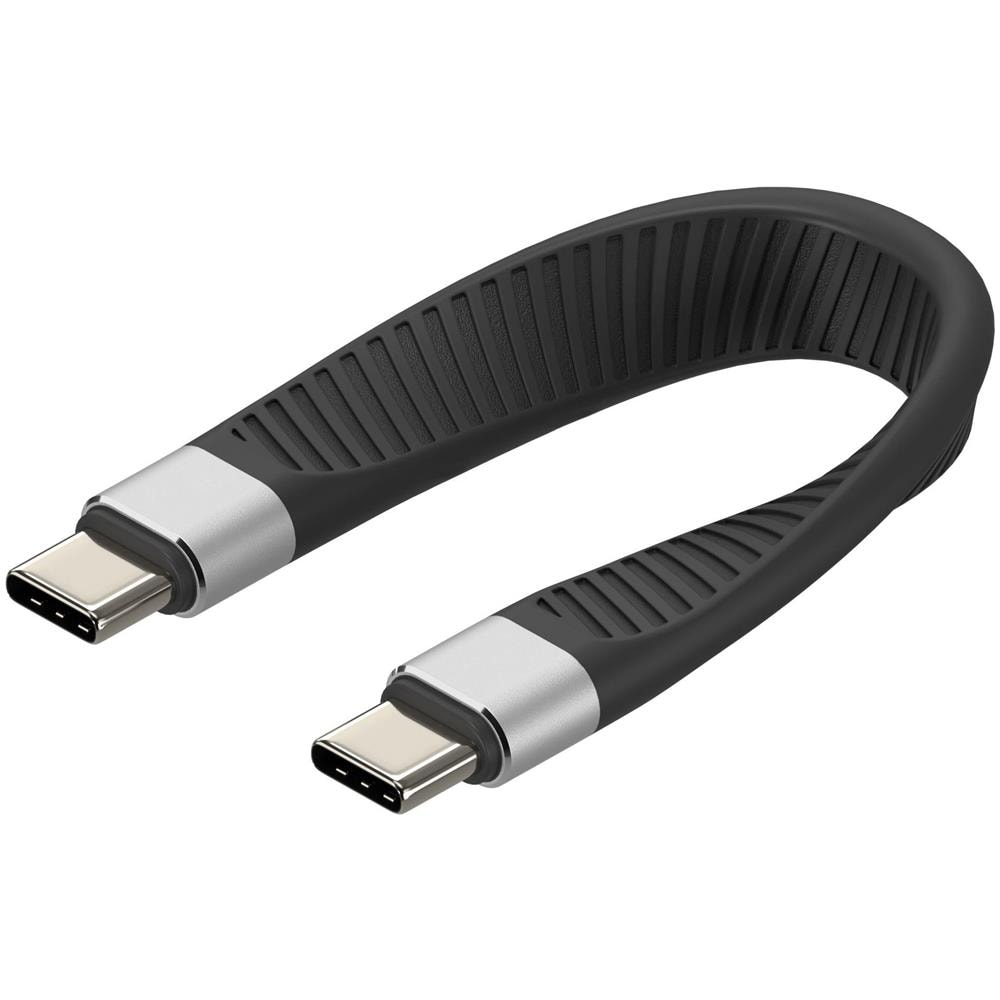 Cavo Corto Piatto Usb-c Maschio A Usb-c Maschio E-mark Ricarica Rapida Fpc 12.4 Cm - Foto 1