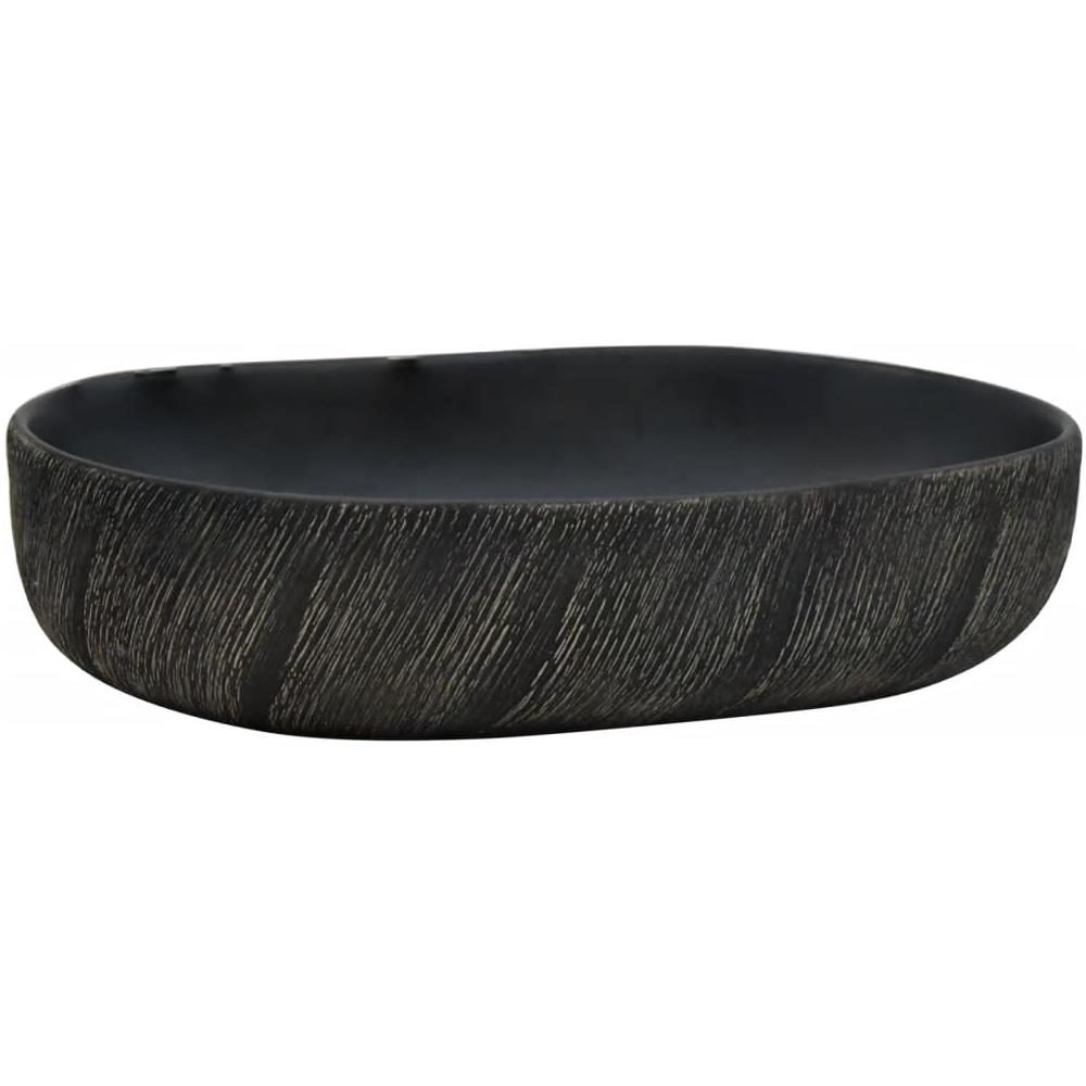 Lavabo Da Appoggio Nero Ovale 59x40x14 Cm Ceramica - Foto 2