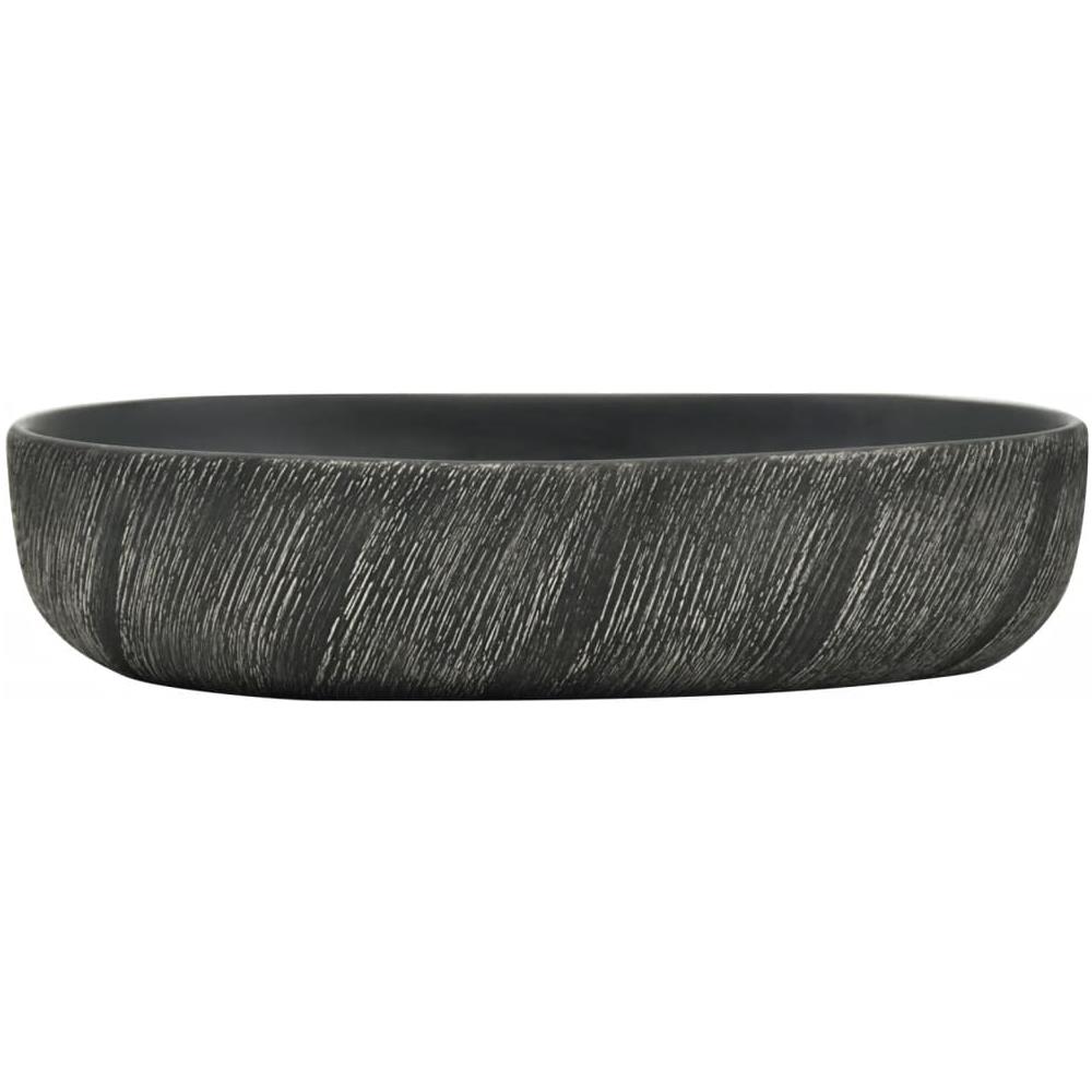 Lavabo Da Appoggio Nero Ovale 59x40x14 Cm Ceramica - Foto 3