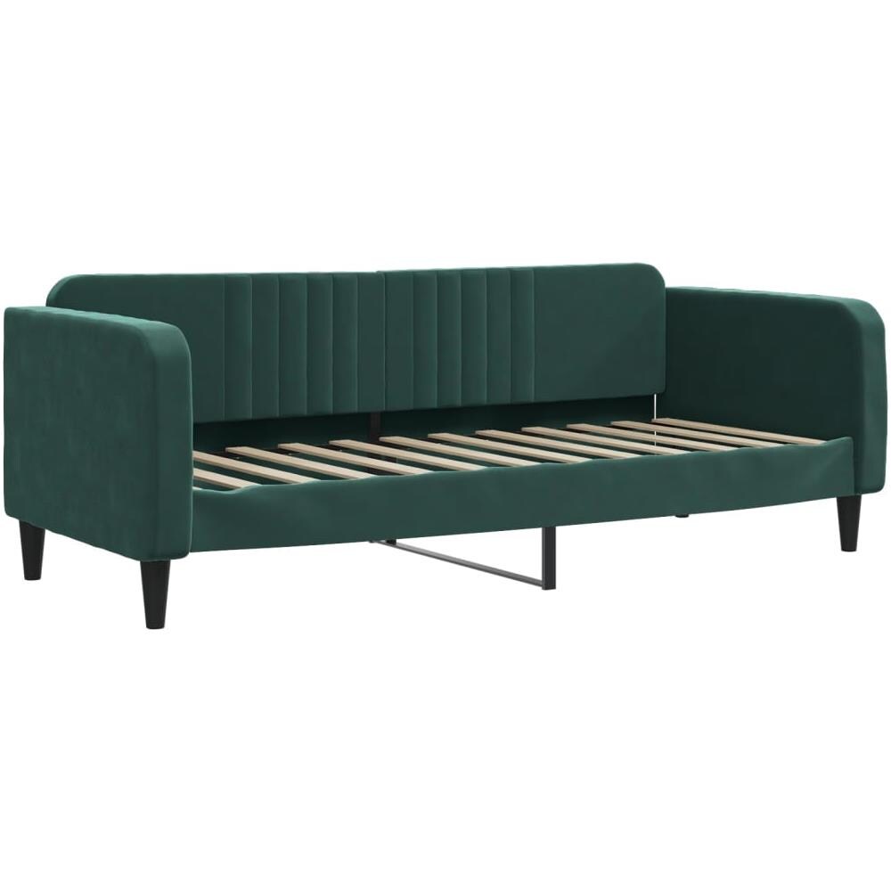 Letto Da Giorno Verde Scuro 80x200 Cm In Velluto - Foto 1