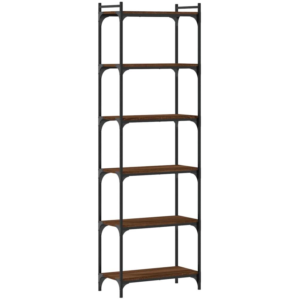 Libreria 6 Ripiani Rovere Marrone 60x30x188cm Legno Multistrato - Foto 2