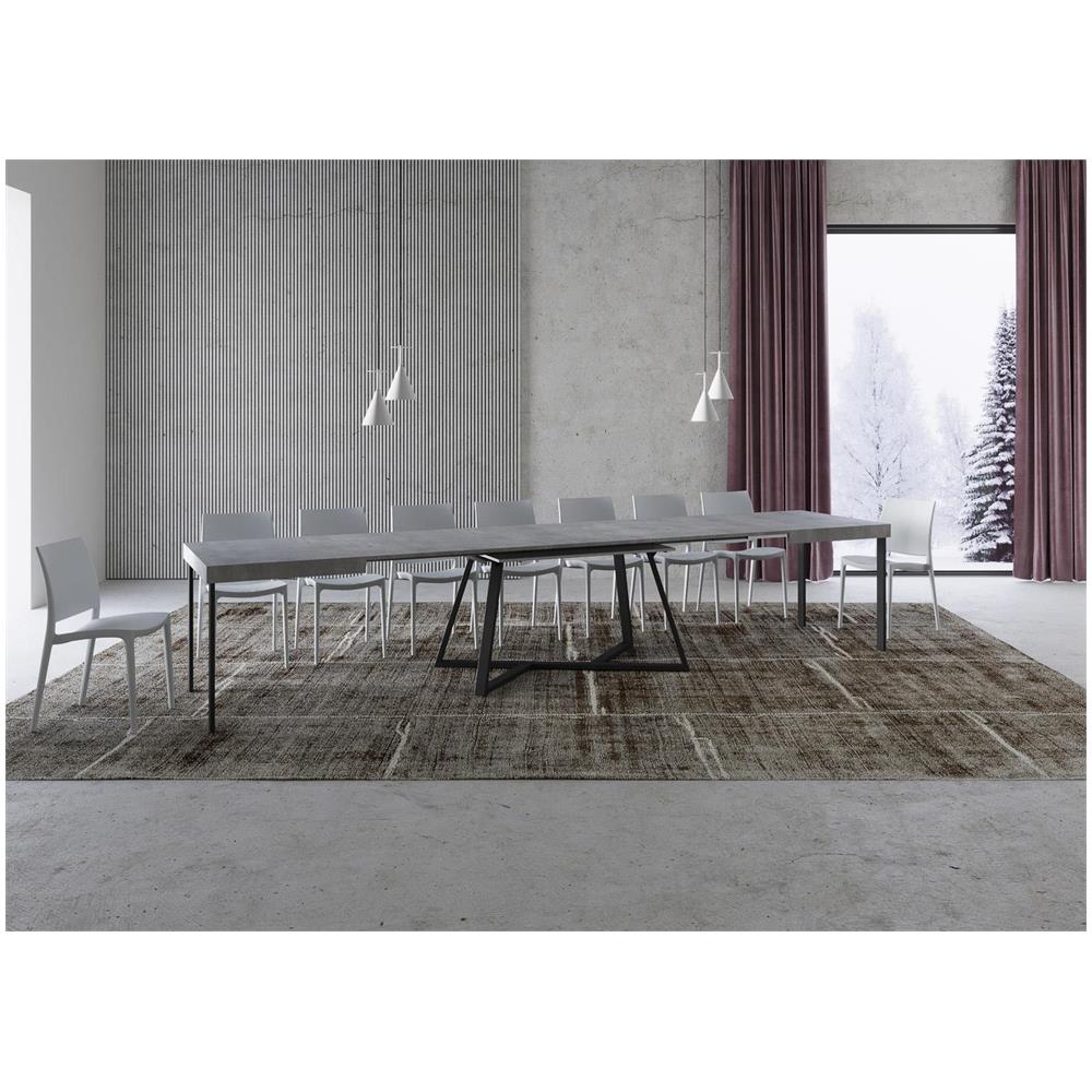 Tavolo allungabile 90x140/400 cm Booster cemento gambe antracite - Foto 4