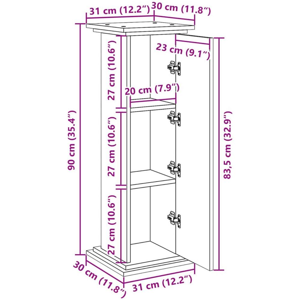 Espositore con Portaoggetti Grigio Cemento 31x30x90 Truciolato - Foto 10
