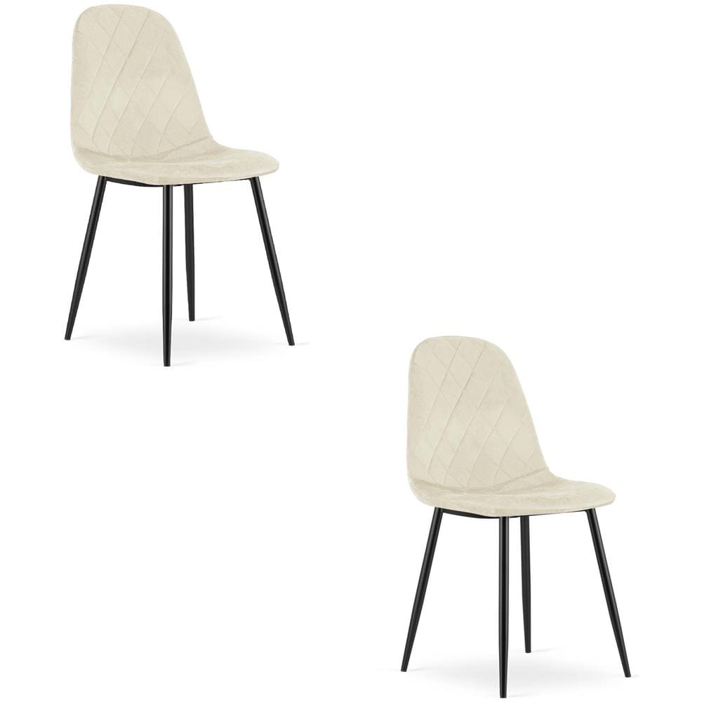 Sedia VALORA DAPI - Design ergonomico moderno, velluto beige x2 - Foto 1