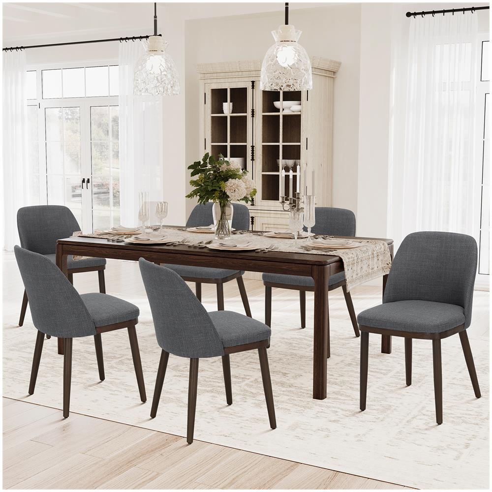 Set Da 2 Sedie Da Pranzo Sedie Design Con Rivestimento In Tessuto E Gambe In Legno Massello, Ideali Per Soggiorno, Cucina O Sala Da Pranzo Grigio - Foto 8