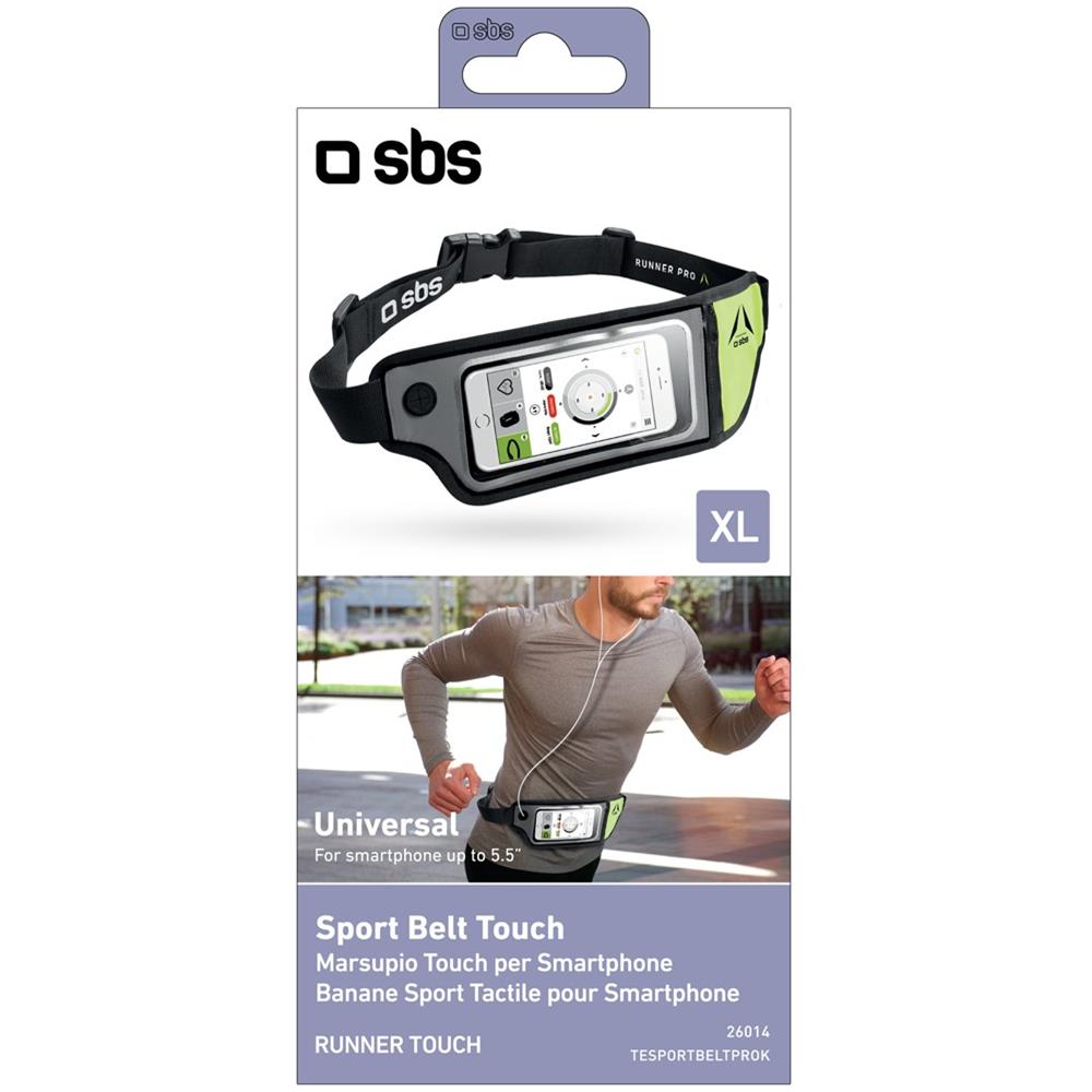 Custodia universale da cintura, chiusura a ZIP, con inserti rinfrangenti e finestra touch - NERO - Foto 2