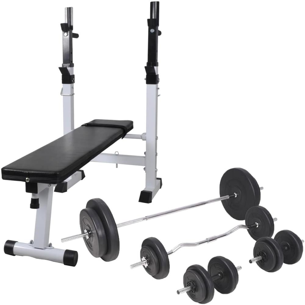 Panca Reclinabile Con Rack Bilanciere E Set Manubri 90 Kg - Foto 1