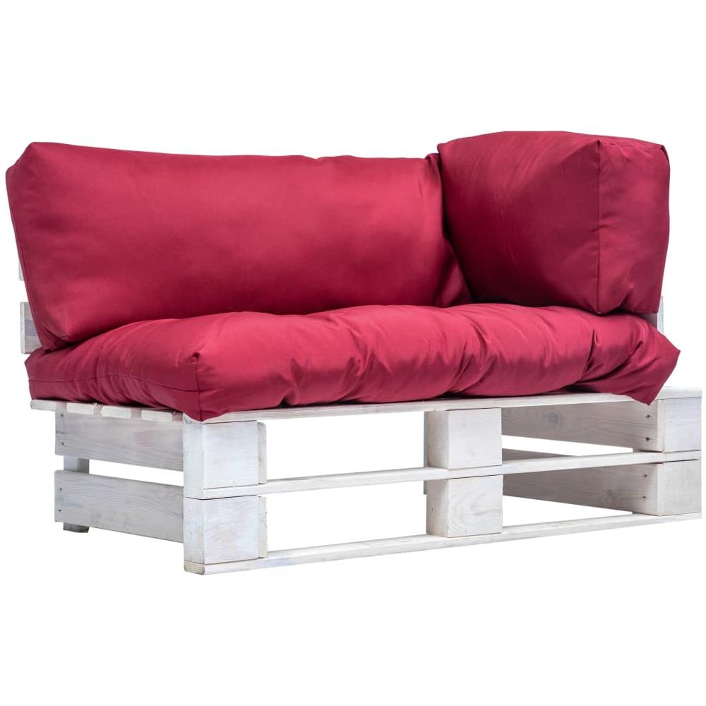Divano Da Giardino Su Pallet Con Cuscini Rossi Legno Pino - Foto 1