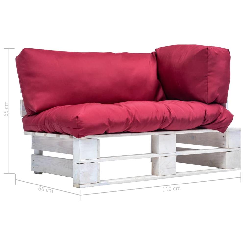 Divano Da Giardino Su Pallet Con Cuscini Rossi Legno Pino - Foto 3