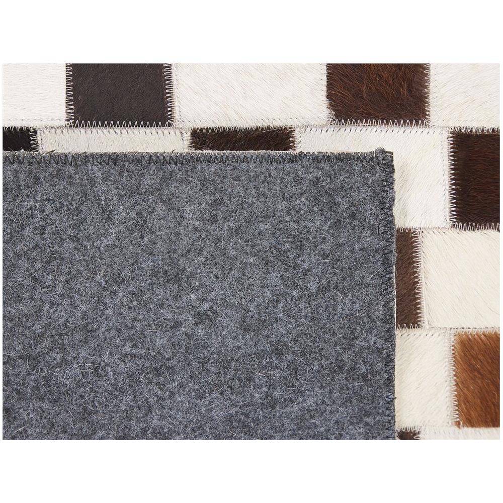 Tappeto In Pelle Beige E Marrone 160 X 230 Cm Kayabey - Foto 2