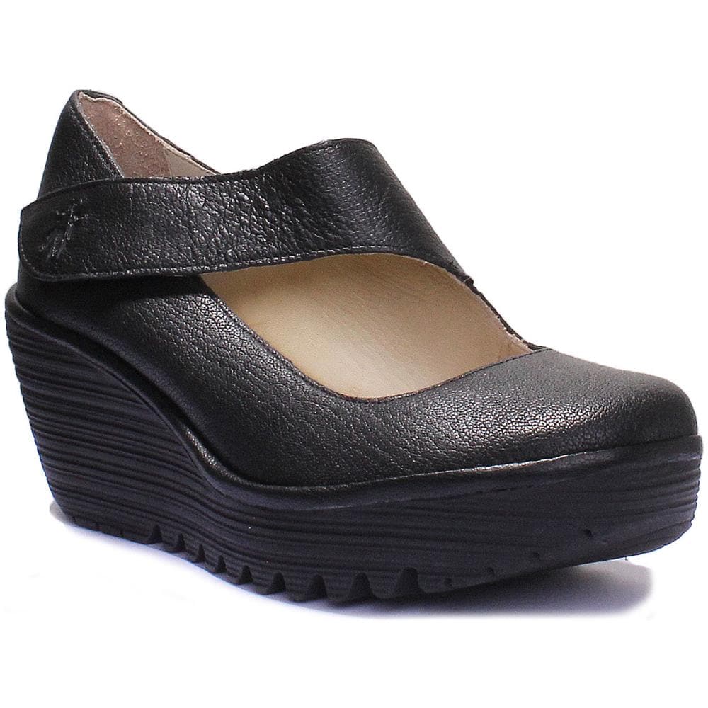 Yasi682 Cuneo Scarpe Di Cuoio Nero Per Le Donne - Foto 1
